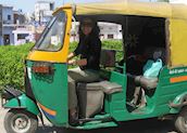 Sophie in a tuk tuk